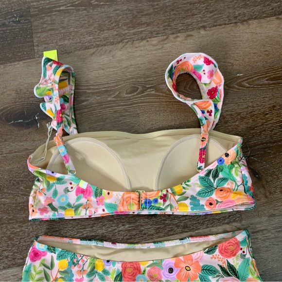 Summersalt X Rifle company pink floral oasis is ruffle bikini set 8 NWT - Picture 8 of 11
